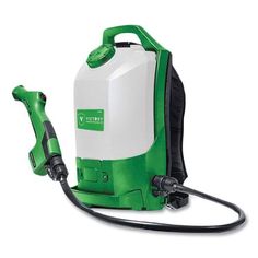 a green and white sprayer on a white background