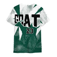 Brand Dunkare Dunkare Oxidized Green 4s Shirt G.O.A.T Streetwear Number 23 Shirt Graphic Outfit Graphic Outfit, Green 4s, Top Tee, Goats, Street Wear, Top Outfits, Mens Outfits, Green, Clothes