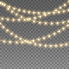 a string of lights on a transparent background