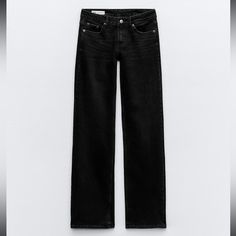 New With Tags, Just Missed Zara’s Return Window. $42 Obo Zara Jeans Black, Zara Low Rise Jeans, Zara Black Jeans, Low Rise Jeans Black, Black Low Rise Jeans, Black Zara Jeans, Low Rise Straight Jeans, Black Jeans Straight, Black Straight Jeans