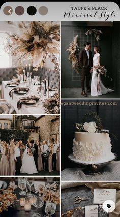 a collage of wedding photos with different themes