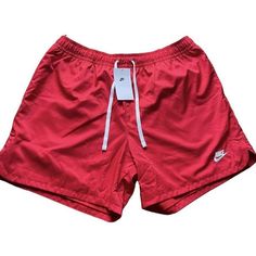 Nwt Nike Sportswear Sport Essential Lined Flow Shorts Red Xl Men New With Tags No Holes, Rips Or Stains. See Photos. More Benefits Side Seam Pockets Provide Quick Small-Item Storage. Flap Back Pocket Features Internal Reinforced Bungee Loop For Secure Storage Of A Key Or Card. Futura Logo On The Left Leg Is Embroidered. The Woven Flag Label Above The Back Right Pocket Elevates The Look. Product Details Standard Fit For A Relaxed, Easy Feel Body: 100% Polyester. Lining: 100% Polyester Machine Was Sporty Swim Trunks With Built-in Shorts For Leisure, Casual Training Bottoms With Drawstring, Red Sportswear Bottoms For Gym, Sporty Nike Swim Trunks, Casual Red Athletic Shorts For Sports Season, Red Casual Activewear For Streetwear, Casual Red Activewear For Streetwear, Red Casual Activewear For Sports, Casual Red Activewear For Sports