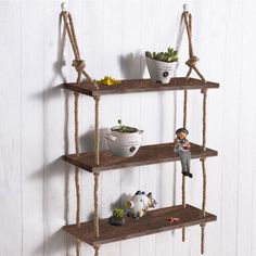 classicfurnituruk.co.uk Find many great new & used options and get the best deals for Decorative Wall Hanging Shelf Rack Solid Wood Rope Swing Floating Shelves 3 Tier at the best online prices at eBay! Free shipping for many products! Floating Storage Shelves, Hanging Rope Shelves, Wall Shelf With Hooks, Wand Organizer, Window Shelves, Hanging Display, Wall Hanging Shelves, Rope Shelves, Solid Wood Shelves