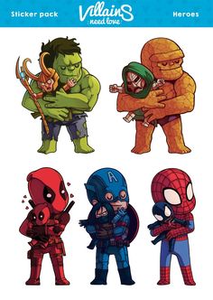 the avengers stickers are all different colors