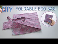 the foldable eco bag is shown with instructions to make it look like an envelope