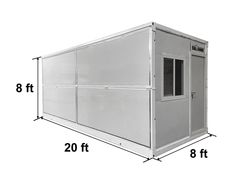 the height of a shipping container is shown with measurements for each side and top section