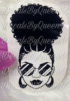 an image of a woman with sunglasses on her head and hair in the shape of a afro