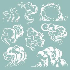 Cartoon white smoke and dust clouds. Comic vector steam isolated royalty free illustration Air Illustration, Fog Effect, Line Cartoon, Cloud Illustration, Cartoon Clouds, Cloud Drawing, Logo Background, Pattern And Decoration, Graffiti Lettering