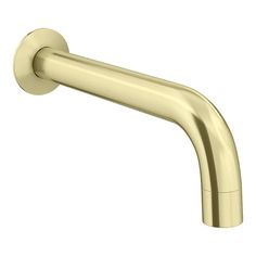 a brass colored faucet with the handle extended to it's left side