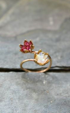 Unique Opal Ring Lotus Flower Ring & Yellow Gold Uncut | Etsy Flower Shaped Ruby Ring As A Gift, Pink Ruby Flower-shaped Jewelry, Red Flower Ring For Wedding, Red Flower Wedding Ring, Red Flower-shaped Wedding Ring, Red Flower Shaped Rings For Gifts, Red Flower Shaped Rings As Gift, Red Flower-shaped Ring For Wedding, Red Flower-shaped Rings As Gifts