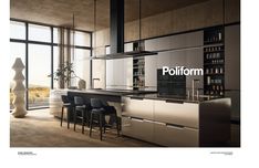 an image of a modern kitchen with the word polifform on it