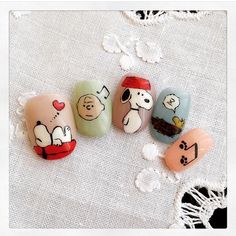 Army Nails, Anime Nail, Snoopy Stuff, Anime Nails, Beauty Nails Design, Charlie Brown And Snoopy, Short Acrylic Nails Designs, Short Acrylic Nails