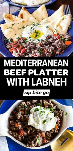 Mediterranean Ground Beef Platter Mediterranean Ground Beef Recipes, Mediterranean Ground Beef, Recipe With Ground Beef, Mediterranean Recipes Healthy, Greek Pita, School Lunch Recipes, Healthy Beef Recipes, Pitta Bread, Easy Mediterranean Diet Recipes