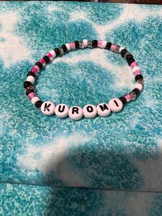 Kuromi Clay Bead Bracelet, Kuromi Inspired Bracelet, Kuromi Bracelet Beads, Kuromi Items, Halloween Bracelet Diy, Kandi Projects, Pulseras Aesthetic