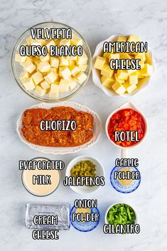 the ingredients to make an enchilada recipe are shown