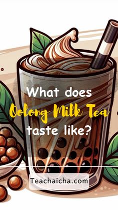 what does gong milk tea taste like? with cocoa and leaves in the background