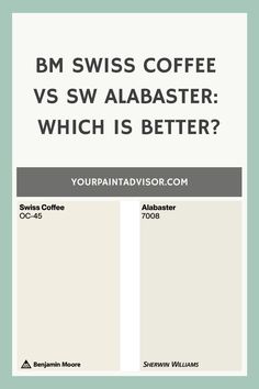 a poster with the words bm swiss coffee vs swi abaster which is better?