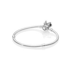 Disney, Shimmering Minnie Portrait Bracelet, Sterling silver, Cubic Zirconia - PANDORA - #597770CZ Disney Pandora, Pandora Bracelet Designs, Pandora Collection, Dangle Bracelet, Pandora Disney, Cubic Zirconia Bracelet, Snake Chain Bracelets, Sterling Silver Charm Bracelet, White Bracelets