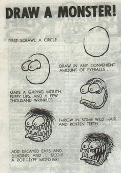 the instructions for how to draw a monster