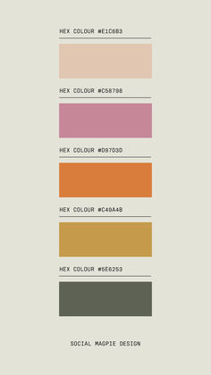 the color scheme for an interior design project, with different colors and font on it