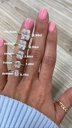 classic radiant engagement ring with a hidden halo side view Radient Engagement Rings, Carat Size Guide, Radiant Moissanite Engagement Ring, Radiant Engagement Ring, Radiant Engagement, Radiant Moissanite, Radiant Cut Engagement Rings, Radiant Engagement Rings, Future Engagement Rings