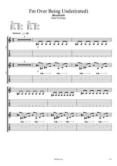 i'm over being underrated sheet music for guitar with tabs and notes