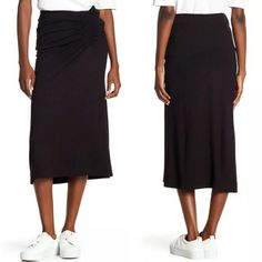 Gibson Ponte Knit Cinched Ruched Waist Skirt Condition: Nwt Size: Small Color: Black Features: Midi Length, Side Zip Closure, Ponte Knit, Ruched Cinched Waist Detail On Side, Has Some Stretch Perfect Casual Weekend Or Work From Home Outfit; Originally Sold At Nordstrom Approximate Measurements Taken While Lying Flat: Waist: 12.5" (Unstretched) Length: 31.5" Casual Midi-length Ruched Skirt, Casual Ruched Knee-length Skirt, Casual Knee-length Ruched Bottoms, Casual Ruched Knee-length Bottoms, Casual Ruched Pencil Skirt, Belted Midi Skirt, Work From Home Outfit, Bow Skirt, Tiered Midi Skirt