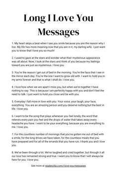 Long I Love You Messages Printable How Much I Love You, How To Tell Someone You Love Them, Love You Messages, Cute Text Messages