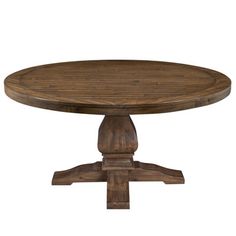 a round wooden table with four legs on an isolated white background for use as a centerpiece