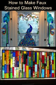 stained glass windows with the words how to make faux stained glass windows