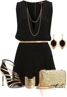 black and gold Fashion Designers Famous, Gold Outfit, New Years Outfit, Eve Outfit, Neue Outfits, Elegante Casual, New Years Eve Outfits, Famous Fashion, Night Out Outfit