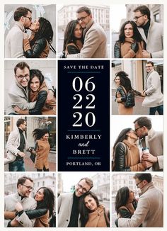 a collage of photos with the words save the date printed on it in black and white