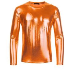 Featuring a metallic texture, this long-sleeve T-shirt makes you eye-catching in the crowd. Made of stretch fabric, it ensures more flexibility when you are moving. Hand Wash Only. You can pair the shining T-shirt with a jacket, jeans, or punk pants for a stylish look. Brilliant bright under the light. Suitable for parties, clubs, discos, festivals, carnivals, nights out, proms, and daily casual wear. Sparkle T-shirts enhance your charm and give you a street-trend look. Long Sleeve T-shirt For Fall Party, Metallic Long Sleeve Tops For Fall, Shiny Fitted Long Sleeve Tops, Metallic Fitted Long Sleeve Tops, Gold Crew Neck T-shirt For Fall, Jockey Mens, Punk Pants, Metallic Texture, Sleeve Packaging