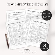 the new employee checklist is shown in three different styles