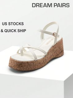 Vegan leather upper
Rubber outsole
Wedge heel: 3.3"
Platform: 1.5"
Square toe
Buckle
Upgrade your wardrobe with a stylish and comfortable pair of cork wedge sandals. These summer essentials are versatile and perfect for any occasion. These women's wedge sandals will quickly become your favorite summer staple, featuring a real cork wedge heel and toe ring detailing.
Travel with ease and enjoy life with a pair of summer-exclusive shoesWomen's Wedge Heel Platform Sandals Comfortable And Stylish Ank Preppy Vacation, Sandals Comfortable, Cork Wedges Sandals, Womens Sandals Wedges, Womens Summer Shoes, Toe Ring, Platform Wedge Sandals, Womens Wedges, Toe Rings