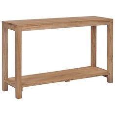 a wooden table with one shelf on the bottom and two shelves below it that are made out of wood