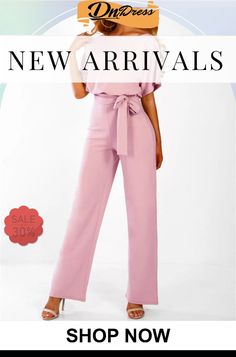 Women's Elegant Short Sleeve Lace Up High Waist Straight Leg Jumpsuit Jumpsuits And Romper, Jumpsuit Fashion, Fashion Games, Jumpsuit Romper, High Waist, Straight Leg, Jumpsuit, Shop Now, Rompers