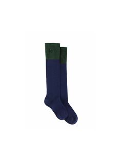 The Signature Ladies Knee High Socks - Navy & Forest Green Boot Tree, Womens Knee High Socks, Fairfax And Favor, Green Name, Sock Game, Shield Logo, Women's Socks, Knee High Socks, Country Outfits