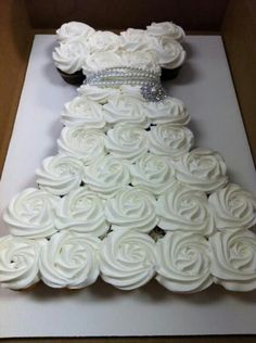 a cake made to look like a wedding dress