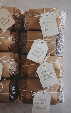 a bunch of brown paper wrapped in twine