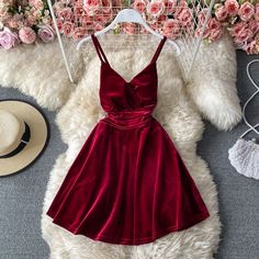 Materials: other Size: m, l Color: black, red Dresses Korean Style, Fashion Feminine, Short Dress Styles, Slim Hips, Red Bodycon Dress, Evening Dresses Elegant, Feminine Dress, Trendy Dresses, Wrap Skirt