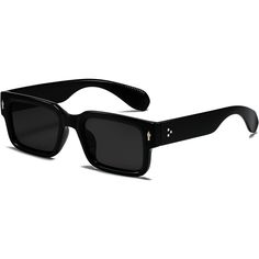 Square Frame Sunglasses For Women Men Trendy Chunky Rectangle Black Shades Fashionable Thick Square Frame Sunglasses, Timeless Classic Design, Suitable For People Of All Ages, Men's And Women's Sunglasses Will Not Fade With The Passage Of Time.This Fashionable Rectangular Sunglasses Are Made Of High-Quality Acetate Fiber And Reinforced Metal Hinges, Paired With A Popular Rivet Design. The Anti-Slip Design On The Inner End Of The Mirror Legs Allows You To Easily Wear Them All Day Long. Expensive Sunglasses, Costa Sunglasses, Square Frame Sunglasses, Black Shades, Aviator Sunglasses Mens, Metal Hinges, Classic Sunglasses, Sunglass Holder, Rectangular Sunglasses