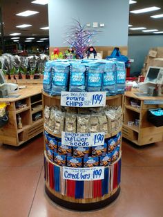 a grocery store display filled with lots of items