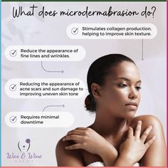 Microdermabrasion is a non-invasive cosmetic procedure that exfoliates the skin, removing the outer layer of dead skin cells. ✨ It uses a diamond-tipped wand or fine crystals to gently abrade the skin, stimulating collagen production and improving skin texture. This process can reduce the appearance of fine lines and wrinkles, as well as acne scars and ☀️sun damage, leading to a more even skin tone. 😊 One of the benefits of microdermabrasion is that it requires minimal downtime, making it a... Benefits Of Microdermabrasion, Microdermabrasion Benefits, Face Texture, Wedding Skincare, Toxic Skincare, Facial Peel, Winter Skin Care, Summer Skincare