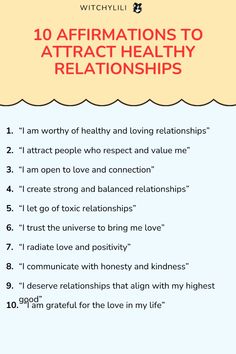 the top ten affirmations to attract healthy and loving people with their love for each other