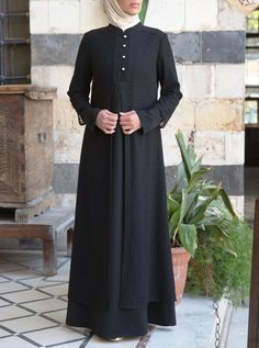 Traditional Long Sleeve Formal Dress, Traditional Long Sleeve Kurta For Evening, Fitted Maxi Dress For Eid And Formal Occasions, Traditional Full Length Formal Dress, Elegant Long Formal Thobe, Elegant Long Thobe For Formal Occasions, Elegant Long Thobe For Formal Events, Elegant Long Maxi Dress With Button Closure, Long Thobe For Eid And Formal Occasions