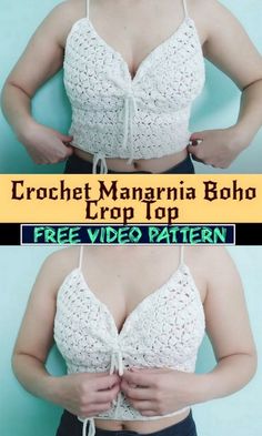 Crocheting For Beginners, Crochet Festival Top, Crochet Patterns Ideas, Boho Crop Top, Crochet Patterns Free Beginner