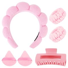 PRICES MAY VARY. Soft Material: The hair band for washing face is made of premium terry cloth fabric and sponge with adorable clouds shape design. The 2pcs face washing wristbands are made of soft microfiber, 2pcs powder puffys are made of premium cotton and soft velour, 1pcs large claw clip is made of durable PC material. Keeps Water from Going Everywhere: The skin care headband could keep water and soap from getting in your eyes, the face washing wristbands are wonderful for keeping water from Headband Makeup, Skincare Headband, Face Wash Headband, Makeup Headband, Powder Puffs, Face Washing, Washing Face, Spa Headband, Face Facial