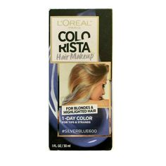 L’OREAL COLO RISTA Hair Makeup for Blondes & Highlighted Hair # SILVERBLUE 600. Makeup Silver, Loreal Colorista, Dyed Hair Blue, Highlighted Hair, Makeup For Blondes, Temporary Hair Color, Hair Color For Women, Moisturizing Shampoo, Highlighter Makeup