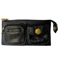 -Marc By Marc Jacobs Wallet Black Pebbled Leather -Gold Brass Hardware. -Zip Closure Including An Oversized Gold Metal Zipper -6 Credit Card Slots And 4 Pockets Inside The Wallet - New Without Tags Bin 15 Black Travel Wallet With Coin Pocket, Everyday Clutch Wallet With Zipper Pocket, Everyday Leather Pouch With Pockets, Leather Pouch With Pockets For Daily Use, Zipper Pocket Clutch Wallet, Black Leather Clutch For Everyday Use, Black Leather Coin Purse With Coin Pocket, Black Rectangular Wallet With Pockets, Black Rectangular Wallets With Pockets